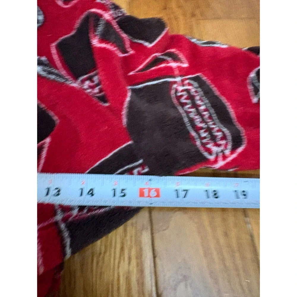 Cherokee Boys Red Football Fleece Hooded Bathrobe Robe Size S 6/7